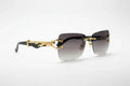 Gold Panther Rimless Sunglasses – Luxury UV Protection Eyewear Raunaq